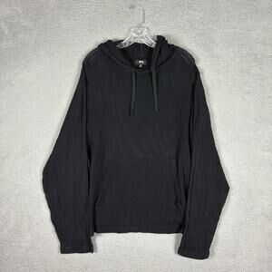 Stussy Mesh Hoodie Men’s 2XL Black Pullover Fishnet Pockets Hip Hop Street Wear